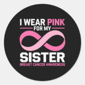 Maand waarin ik roze voor mijn S Draag Ronde Sticker (Voorkant)