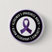 MAAND WAARSCHUWING VAN ALZHEIMER RONDE BUTTON 5,7 CM (Voorkant)