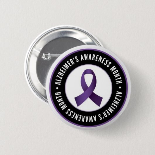 MAAND WAARSCHUWING VAN ALZHEIMER RONDE BUTTON 5,7 CM (Voorkant /achterkant)