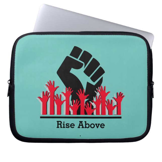 Maand zwarte geschiedenis Power Fist RISE BOVEN Cu Laptop Sleeve (Voorkant)