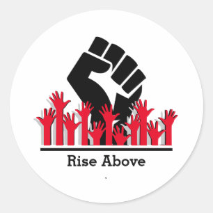 Maand zwarte geschiedenis Power Fist RISE BOVEN Cu Ronde Sticker