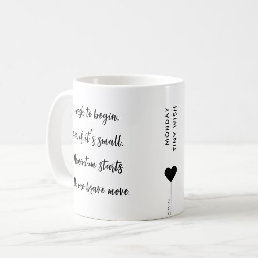 Maandag Aangepaste Motiverende Quote Koffiemok (Voorkant links)