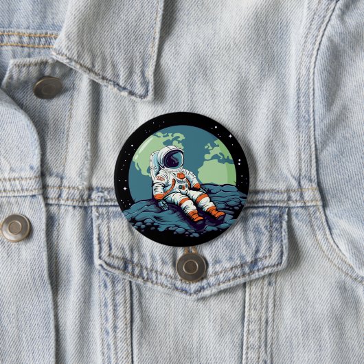 Maandag, Astronaut op de Maan Ronde Button 7,6 Cm (In situ)