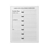 Maandag begin wekelijks Blocnote Functioneel Lined (Linkerzijde)