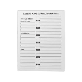 Maandag begin wekelijks Blocnote Functioneel Lined