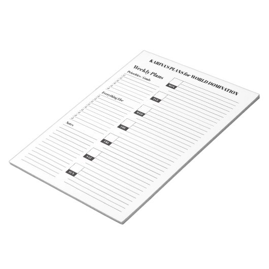 Maandag begin wekelijks Blocnote Functioneel Lined (Schuin)