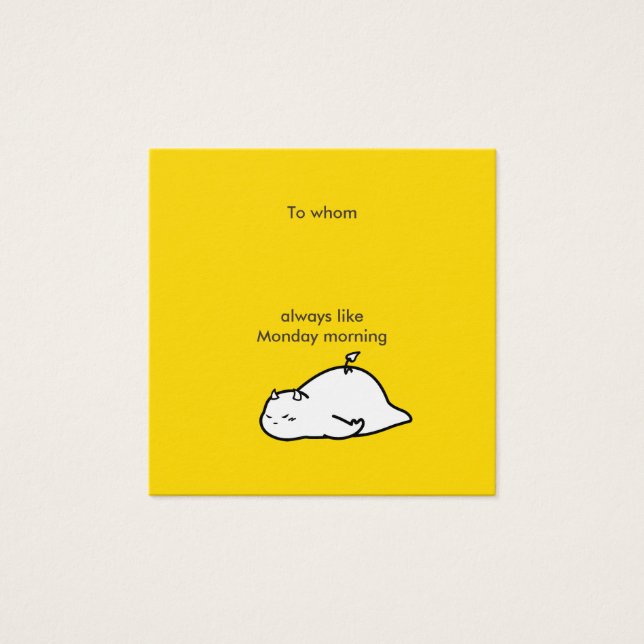 Maandag bericht Devil Vierkante Visitekaartjes (Voorkant)