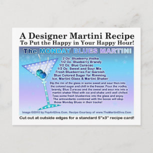 Maandag Blues Martini Recept Briefkaart