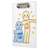 Maandag Blues vs Friday Vibes – Comic Mood Doodles Klembord (Links)