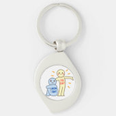 Maandag Blues vs Friday Vibes – Comic Mood Doodles Sleutelhanger (Voorkant)