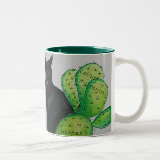 Maandag Cactus Tweekleurige Koffiemok (Rechts)