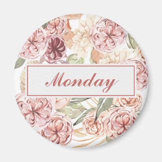 Maandag Dag van de Week Organisator Floral Magnet