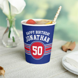 Maandag feestdagen - Rode Blauw Papieren Bekers