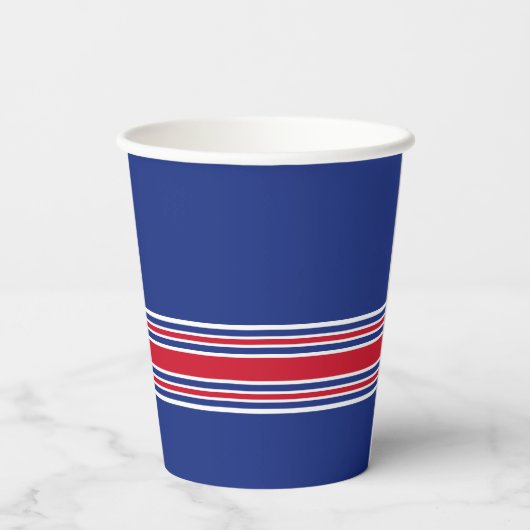 Maandag feestdagen - Rode Blauw Papieren Bekers (Achterkant)