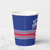 Maandag feestdagen - Rode Blauw Papieren Bekers (Rechts)
