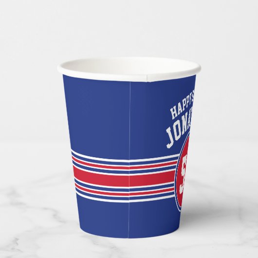 Maandag feestdagen - Rode Blauw Papieren Bekers (Rechts)