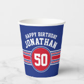 Maandag feestdagen - Rode Blauw Papieren Bekers (Voorkant)