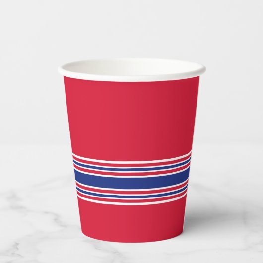 Maandag feestdagen - Rode Blauw Papieren Bekers (Achterkant)