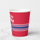 Maandag feestdagen - Rode Blauw Papieren Bekers (Links)