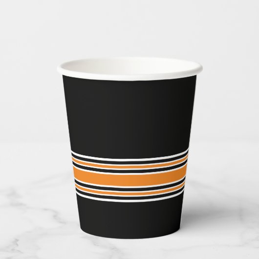 Maandag feestelijke staven en leeftijd - Oranje zw Papieren Bekers (Achterkant)