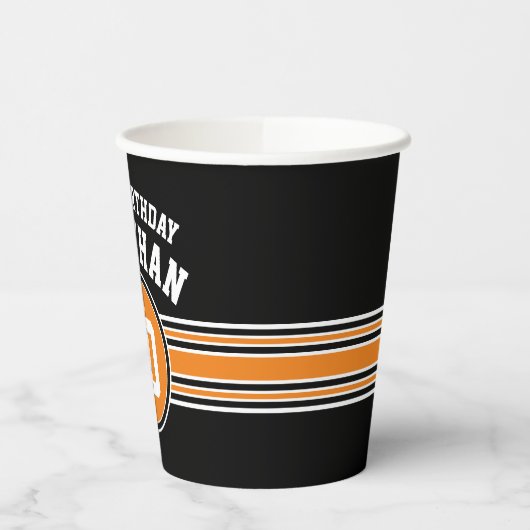 Maandag feestelijke staven en leeftijd - Oranje zw Papieren Bekers (Links)