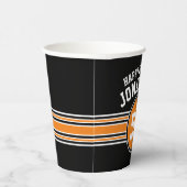 Maandag feestelijke staven en leeftijd - Oranje zw Papieren Bekers (Rechts)