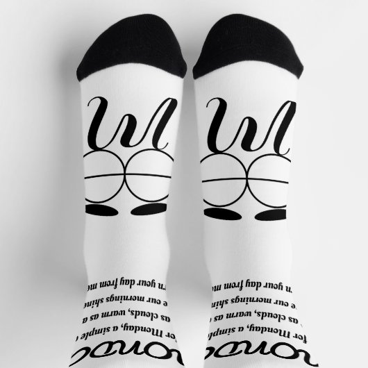 Maandag Gedicht Sokken - Trendy, Funny, White&Blac (Top)