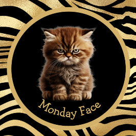 Maandag Gezicht of Jouw tekst Funny Angry Cat Mok