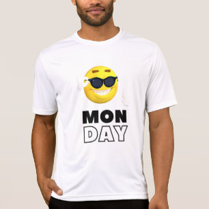 Maandag goede dag witte en gele emosi glimlach t-shirt