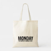 Maandag het kortste horrorverhaal tote bag (Achterkant)