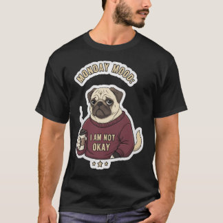 Maandag humeur Pug Niet Oké - Grappige Chagrijnige T-shirt