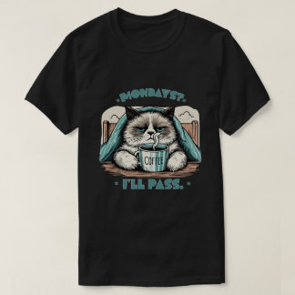 Maandag? Ik ga voorbij. - Grumpy Cat Art T-shirt