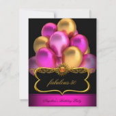 Maandag in de roze Fabulous Black Gold Balloons Kaart (Voorkant)