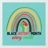 Maandag in de zwarte geschiedenis van elke maand P Raamsticker (Vel)