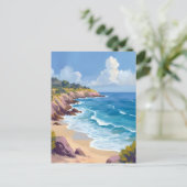 Maandag in Malibu | Beach Cliffs CA Reizen Briefkaart (Staand voorkant)