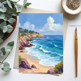Maandag in Malibu | Strand Kliffen CA Reis  Briefkaart