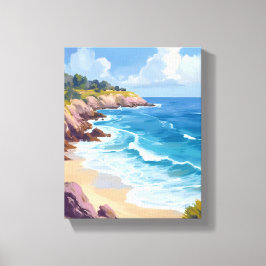 Maandag in Malibu | Strand Kliffen CA Reis  Canvas Afdruk