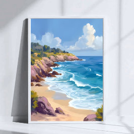 Maandag in Malibu | Strand Kliffen CA Reis  Poster