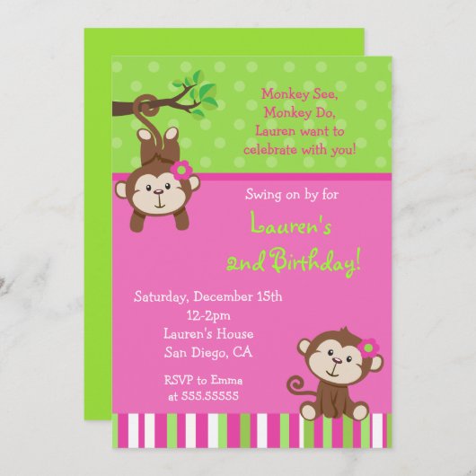 Maandag in Mod Monkey Kaart (Voorkant / Achterkant)