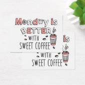 Maandag is beter met een zachte koffieprofielkaart visitekaartje (Bureau)