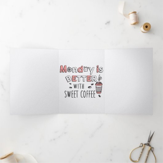 Maandag is beter met zoete koffie drieluik aankondiging (Binnen)