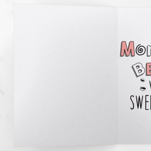 Maandag is beter met zoete koffie drieluik aankondiging (Binnenzijde eerst)