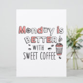 Maandag is beter met zoete koffie kaart (Staand voorkant)