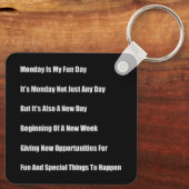 Maandag is mijn leuke dag sleutelhanger (Achterkant)