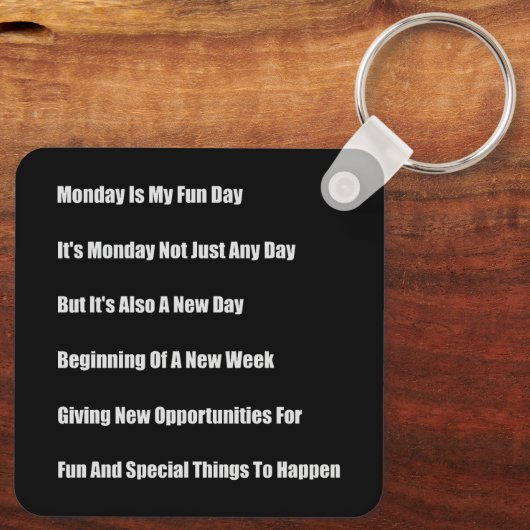 Maandag is mijn leuke dag sleutelhanger (Achterkant)