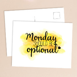 "Maandag moet facultatief zijn" Briefkaart van pri