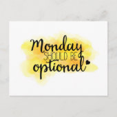"Maandag moet facultatief zijn" Briefkaart van pri (Voorkant)