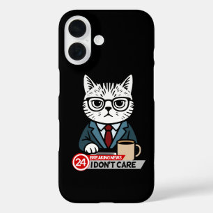 Maandag Mood Funny Cat Meme iPhone 16 Hoesje