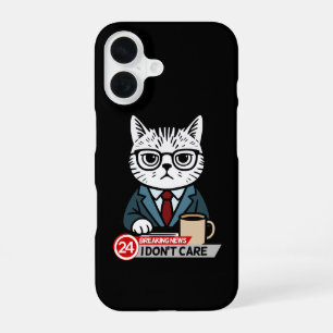 Maandag Mood Funny Cat Meme iPhone 16 Hoesje