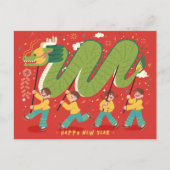 Maandag Nieuwjaar Feestelijke Vakantie Parade Briefkaart (Voorkant)